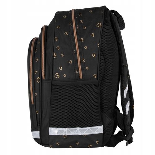 PLECAK TORNISTER SZKOLNY DLA DZIEWCZYNKI CZARNY ZŁOTY KOT KOTEK KLASA 1 3 na Arena.pl