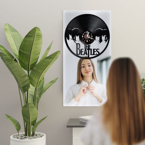 Zegar Ścienny z płyty winylowej na lustrze MUZYKA  48 wzorów 29x59 cm na Arena.pl