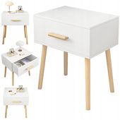 SZAFKA NOCNA BIAŁA STOLIK Z SZUFLADĄ SKANDYNAWSKI GLAMOUR LOFT
