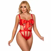 subblime body 954468 czerwone ażurowe z kokardką s/m