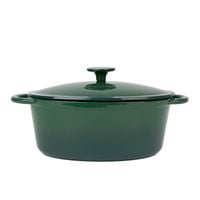 GĘSIARKA Z POKRYWKĄ OWALNA ŻELIWNA EMALIOWANA KONIGHOFFER ZIELONA 6,4 L