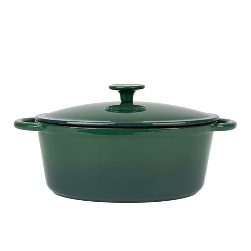 GĘSIARKA Z POKRYWKĄ OWALNA ŻELIWNA EMALIOWANA KONIGHOFFER ZIELONA 6,4 L na Arena.pl