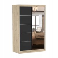 Szafa przesuwna NEOMI 05 120x61 ARTISAN/CZARNY+LUSTRO półki PRODUCENT