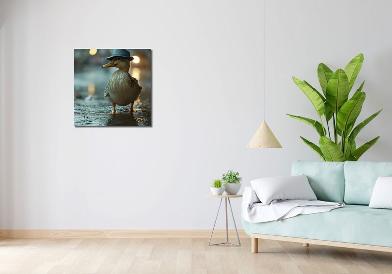Obraz 60x60cm Kaczka w Kapeluszu zdjęcie 2