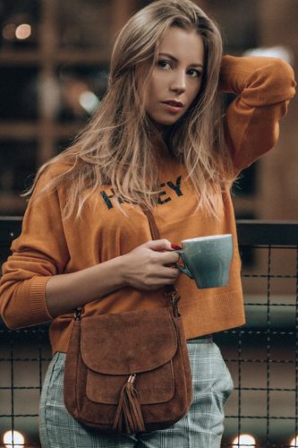 Torebka skórzana Damska Zamszowa Listonoszka retro X40 na Arena.pl