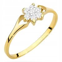 ZŁOTY PIERŚCIONEK 333 KWIATEK z CYRKONIAMI r.19