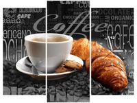 90CM 70 ZEGAR 3 ELEM CZARNA KAWA SCIENNY DRUK