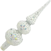 Bombka choinkowa szklana: Czubek na choinkę: Biały Kryształ