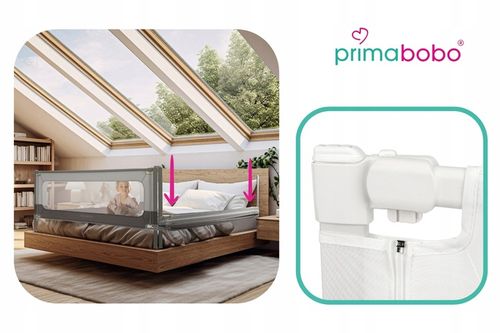 PRIMABOBO Barierka do łózka VELVO 140cm, osłona ochronna dla dzieci na Arena.pl