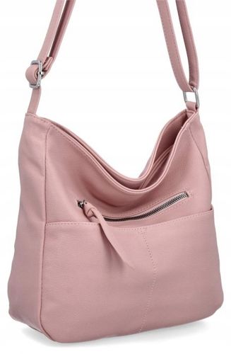 Herisson - torebka worek zamek skóra ekologiczna pudrowy róż 1052L2086 na Arena.pl