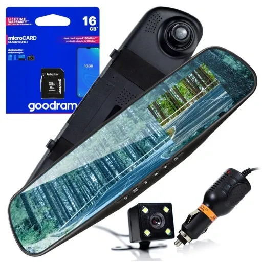 Wideorejestrator lusterko wsteczne microSD GRATIS zdjęcie 1