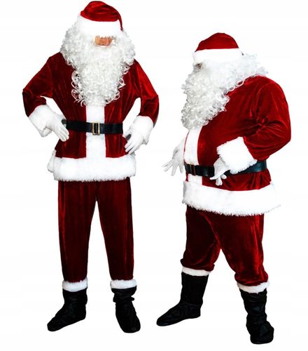 WELUROWY KOSTIUM STRÓJ MIKOŁAJA BURGUND SAKWA NA CUKIERKI +LIST 10el na Arena.pl