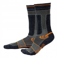 Skarpetki młodzieżowe 3Kamido OUTDOOR wełna merino szaro-pomarańczowe 39-42