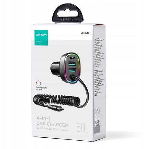 JOYROOM ŁADOWARKA SAMOCHODOWA 2x USB 1x USB C Z KABLEM USB C DO SAMOCHODU na Arena.pl