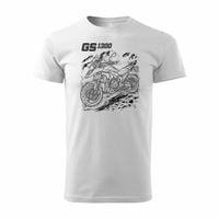 Koszulka motocyklowa z motocyklem na motor BMW GS R 1300 kolekcjonerska męska biała REGULAR S