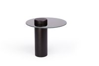 Stolik TYK 500 dąb czarny, blat lustro