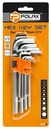 ZESTAW KLUCZY IMBUSOWYCH HEX KLUCZ IMBUSOWY IMBUS 1,5-10mm 9szt DŁUGIE na Arena.pl