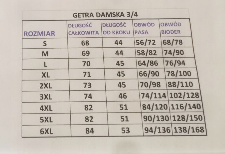 LEGGINSY GETRY 3/4 BAWEŁNIANE MIX KOLORÓW 4XL zdjęcie 7