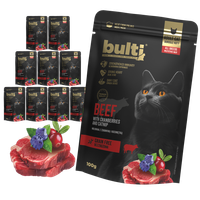 BULTI Superfood mokra karma dla kota Wołowina Żurawina i Kocimiętka 10x100g