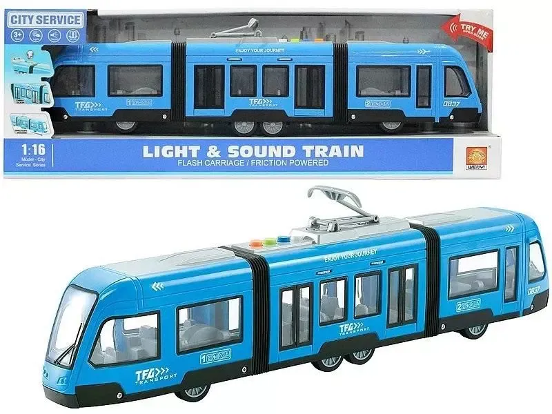 Tramwaj z napędem niebieski zdjęcie 1