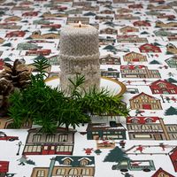 Obrus 138X120 Świąteczny Ozdobny Boże Narodzenie