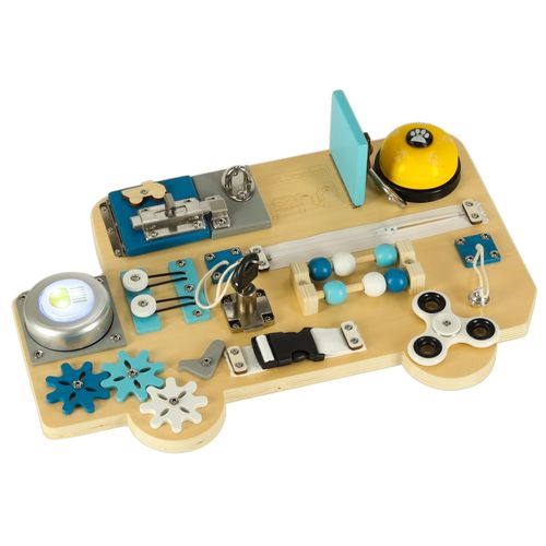 Tablica Manipulacyjna Sensoryczna Drewniana Montessori Ruchome Elementy na Arena.pl