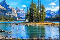 60CM 40CM ZEGAR OBRAZ JEZIORO MALIGNE DRUK PŁÓTNO RAMA