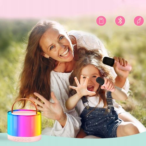 ZESTAW KARAOKE GŁOŚNIK BLUETOOTH 2 MIKROFONY USB MINI JACK NA IMPREZY na Arena.pl