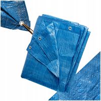 PLANDEKA MOCNA 5X6M 70G NIEBIESKA WZMACNIANA PŁACHTA GRUBA