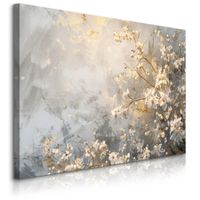 Obraz Canvas Do Salonu Japońskie Kwiaty Abstrakcja Beton 70cm x 50cm
