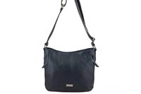 Praktyczna torebka skórzana z kieszeniami - Granatowa