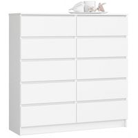 Komoda do salonu, sypialni, STILO, 10 szuflad, 120x40x121 cm | TYLETEGOTU