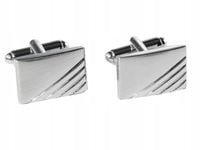 SPINKI DO MANKIETÓW KOSZULI SREBRNE W PUDEŁKU 459