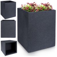 Duża Doniczka Ogrodowa Donica Zewnętrzna Plastikowa Kwadratowa 29x40 cm