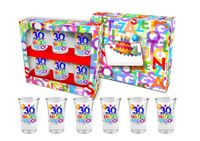 Szkło - Urodzinowe Literki 30 Zestaw 6 Kieliszków 35 Ml