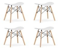 Taboret kuchenny KORFU biały 46 cm nowoczesny stołek z nogami buk x4