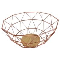Druciany kosz z drewnianą podstawą 30,2x15x28,7cm