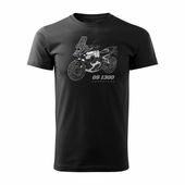 Koszulka motocyklowa z motocyklem na motor BMW GS R 1300 Adventure męska czarna REGULAR S