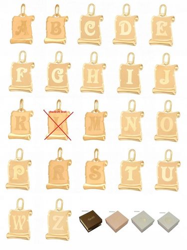 ZAWIESZKA ZŁOTA 585 LITERKA A B C D E F G H I J K L M N O P R S T U W Z na Arena.pl