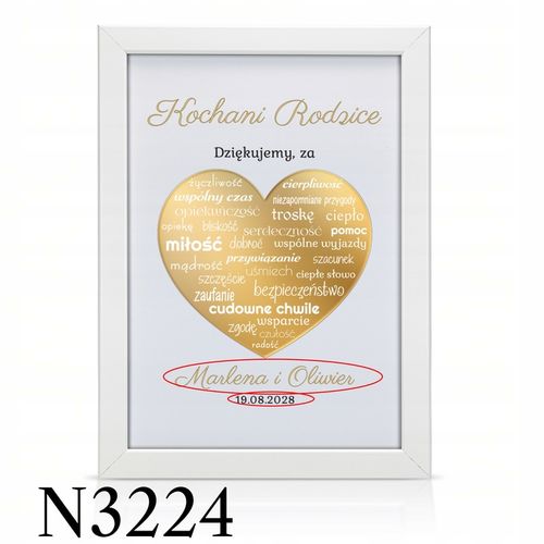 ŚLUBNE PODZIĘKOWANIA DLA RODZICÓW MAMY TATY OBRAZ RAMKA PLAKAT ŚLUB 3D na Arena.pl