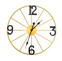 Zegar metalowy złoty z czarnymi cyframi