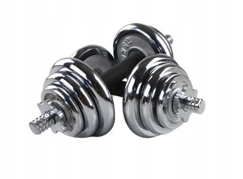 Hantle żeliwne regulowane w walizce 2x10 kg CHROMOWANE zestaw 20kg gryfy na Arena.pl
