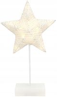 BIAŁA GWIAZDA stojąca z 10x LED wys. 39cm Światło białe ciepłe