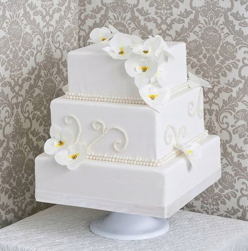 STORCZYK WAFLOWY ORCHIDEA KWIATY DEKORACJA NA TORT URODZINY BIAŁY 10 szt na Arena.pl