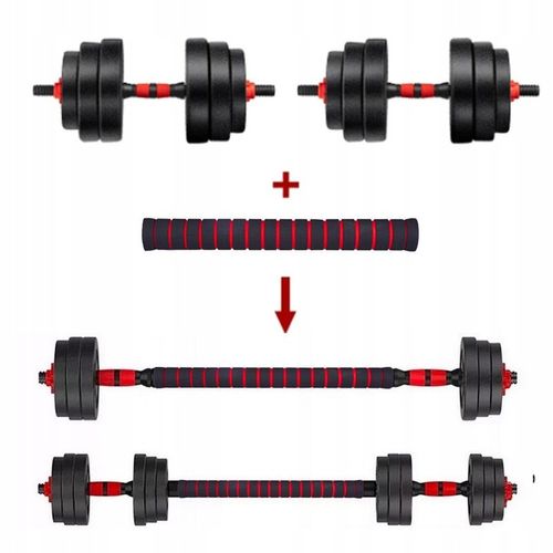 HANTLE REGULOWANE ZESTAW HANTLE DO ĆWICZEŃ 2x10KG 20KG SZTANGA + GRYFY na Arena.pl