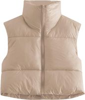 MAVIS LAVEN Damska Kamizelka Zimowa Beżowy Rozmiar S