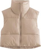 MAVIS LAVEN Damska Kamizelka Zimowa Beżowy Rozmiar S