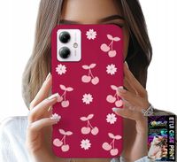 ETUI DO MOTOROLA MOTO G14 - WISIENKI, WIŚNIE NA BORDOWYM TLE + FOLIA