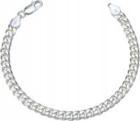 BRANSOLETKA SREBRNA PANCERKA 21 CM DIAMENTOWANA MĘSKA NA WALENTYNKI