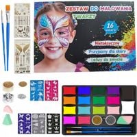 Farby Do Malowania Twarzy Dla Dzieci Tatuaze Zmywalne Szablony Zestaw